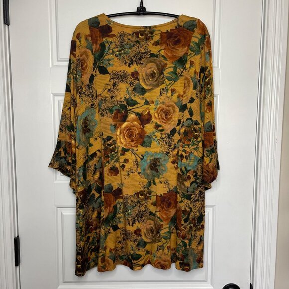 Soft Surroundings Miranda Mixte Tunic Top‎ Women's XL Viscose Embroidered Gold - Picture 4 of 11